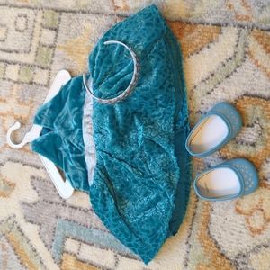 American Girl Doll Blue Party Dress & Accessories